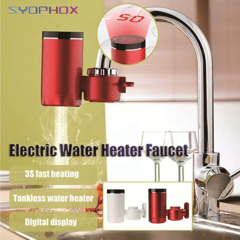 Free installatio3000w Temperature Display Instant Hot Water Tap Tankless Electric Faucet Kitchen Heater | Бытовая техника