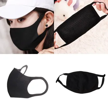 

1Pcs Breathable Black Kpop Mouth Mask Unisex Sponge Face Mask Reusable Anti Pollution Face Shield Wind Proof Mouth Cover