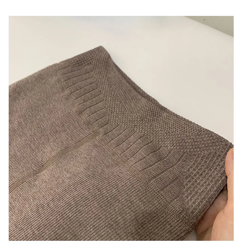 Warm Fleece Lined Super Thick Warm Leggings Women Winter Spandex Ribbed Slim Pattern Leggins Winter High Waist Basic Pants