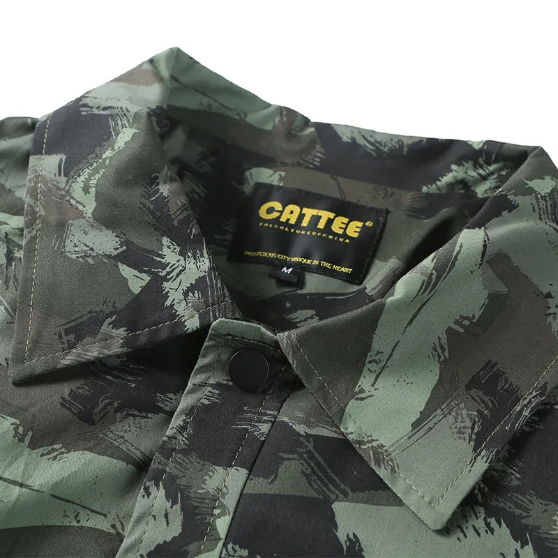 cheap Nanxia Qiaozhuang 2019 Autumn Camouflage Coat Japanese style Popular Brand with Numbers Printed Hemline Drawstring Casual Jacket
