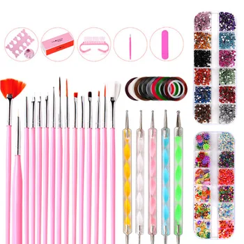 

10Pcs Manicure Point Drill Pen Set Nail Art Brush Kit Portable Polishing Manicure Tool Nail File Painted Pen Rhinestone jewelry