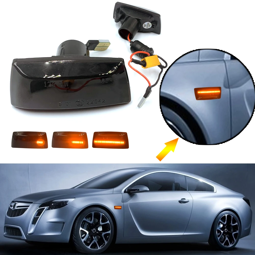 Smoke светодиодный боковой габаритный фонарь текущая вода для Astra Opel Insignia H Zafira B 2005