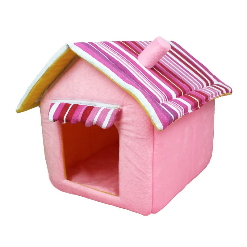 For puppy kitty Lovely Square kennel House Pet Bed Winter Warm Dog Cat Cotton Cushion Hand Washable Nest Color Pets House
