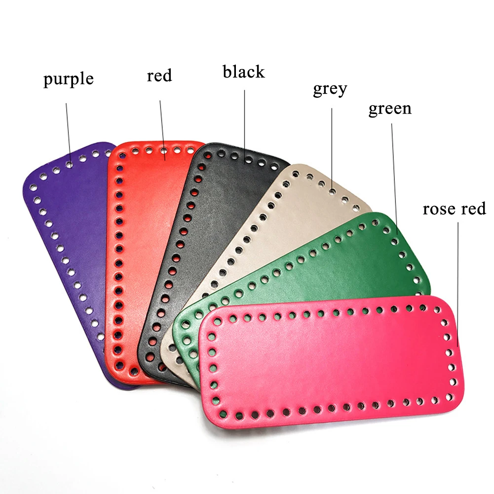 Fashion Rectangle Long Bottom For Knitting Bag PU leather Handbag Bottom with Holes DIY  Obag Parts Bags Accessories