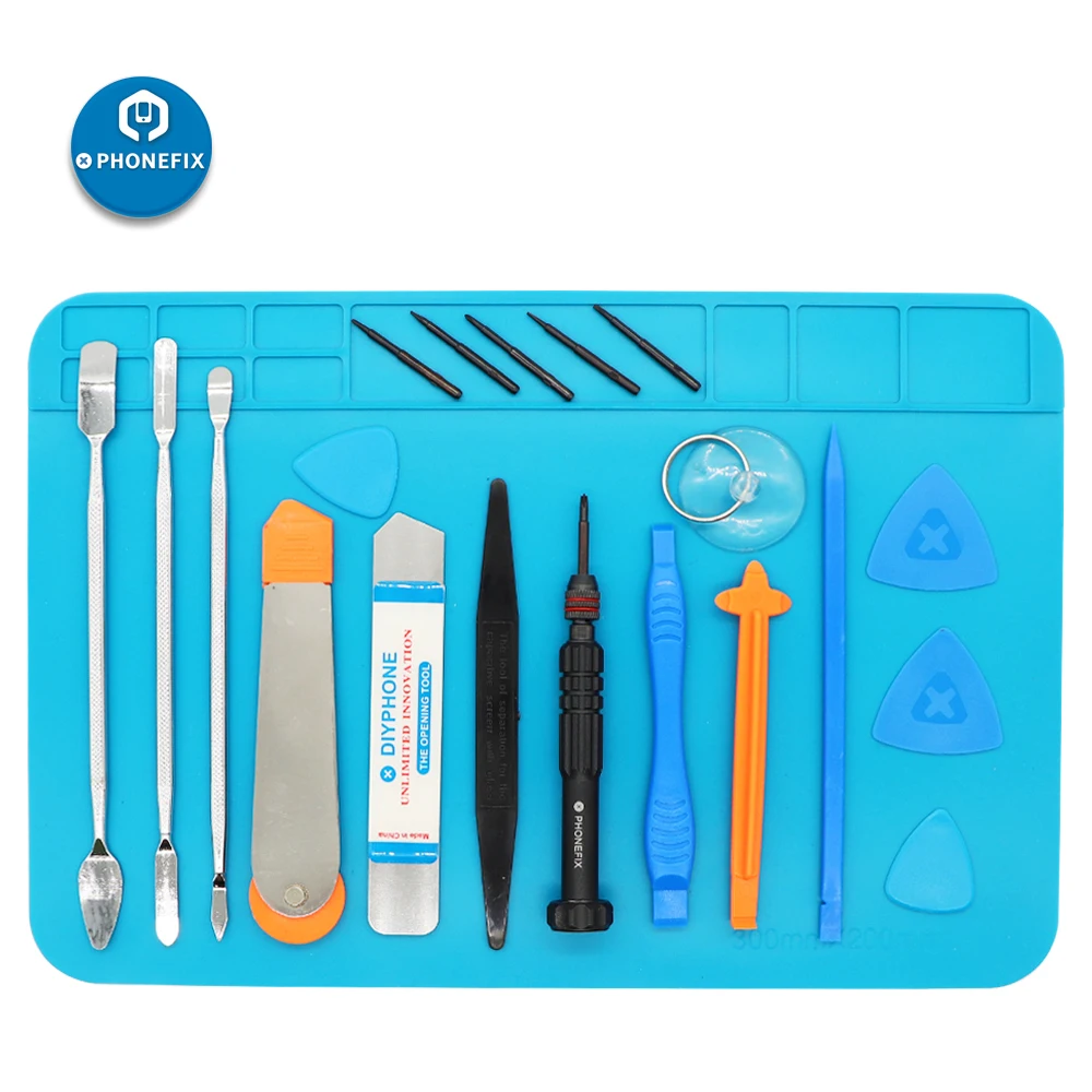 

16 in 1 Split Screen Phone Repair Tools Kit for iPhone with Magnetic screwdrivers Anti-Static Mat Electronics Repair Tool Kit