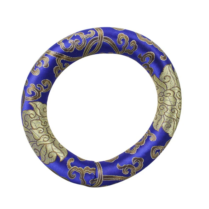 

ABUO-Himalayan Singing Bowl Cushion Ring Shape Silk Cushion Antique Sound Bowls Accessory