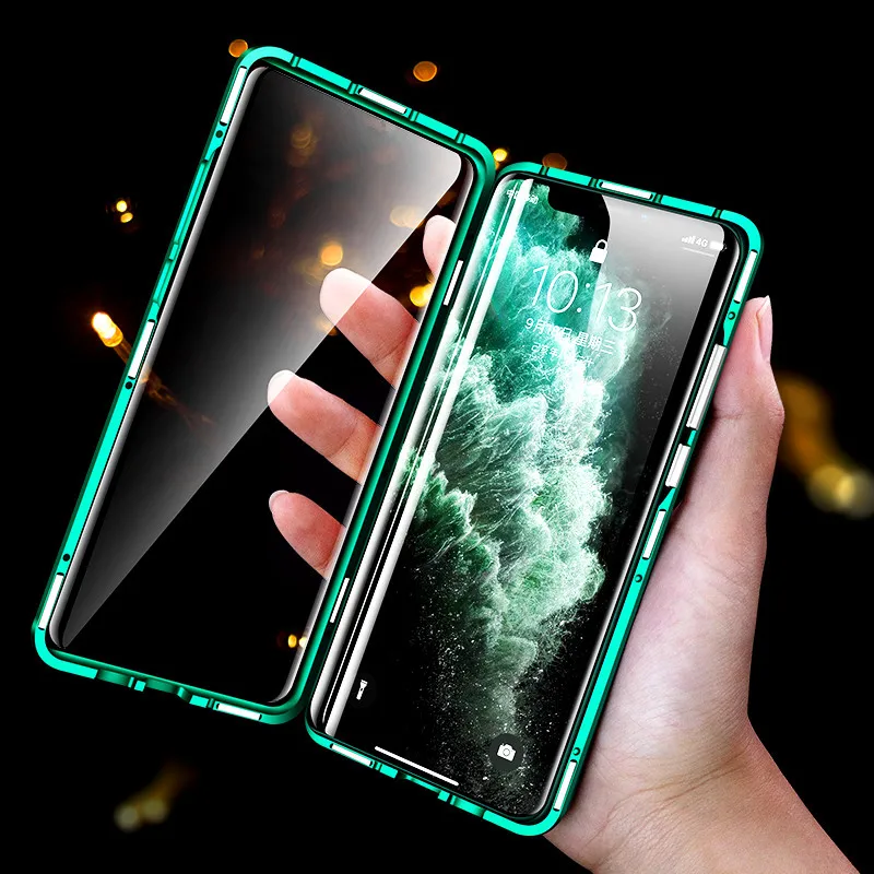 Чехол для Realme 7 Pro двусторонний из закаленного стекла магнитный 360 OPPO Reno 6 5 4 Lite 8