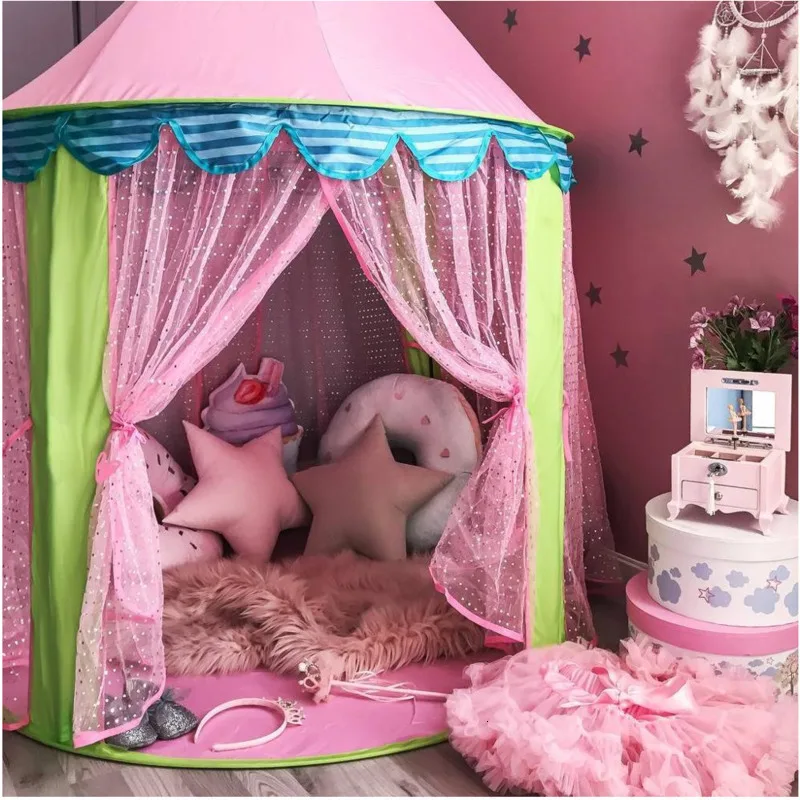 Children's Tent Folding Tents Play House For Children Teepee Toy Tents For Kids Tipi Infantil Indoor Ball Pit Princess Castle 2