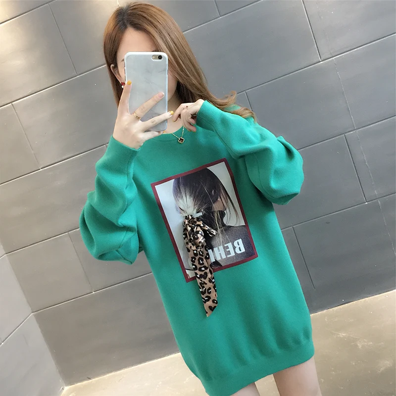 Autumn Time-limited Cotton Standard Full Women's Loose Pullover Sweater Bottoming New Net Foreign Air For Women