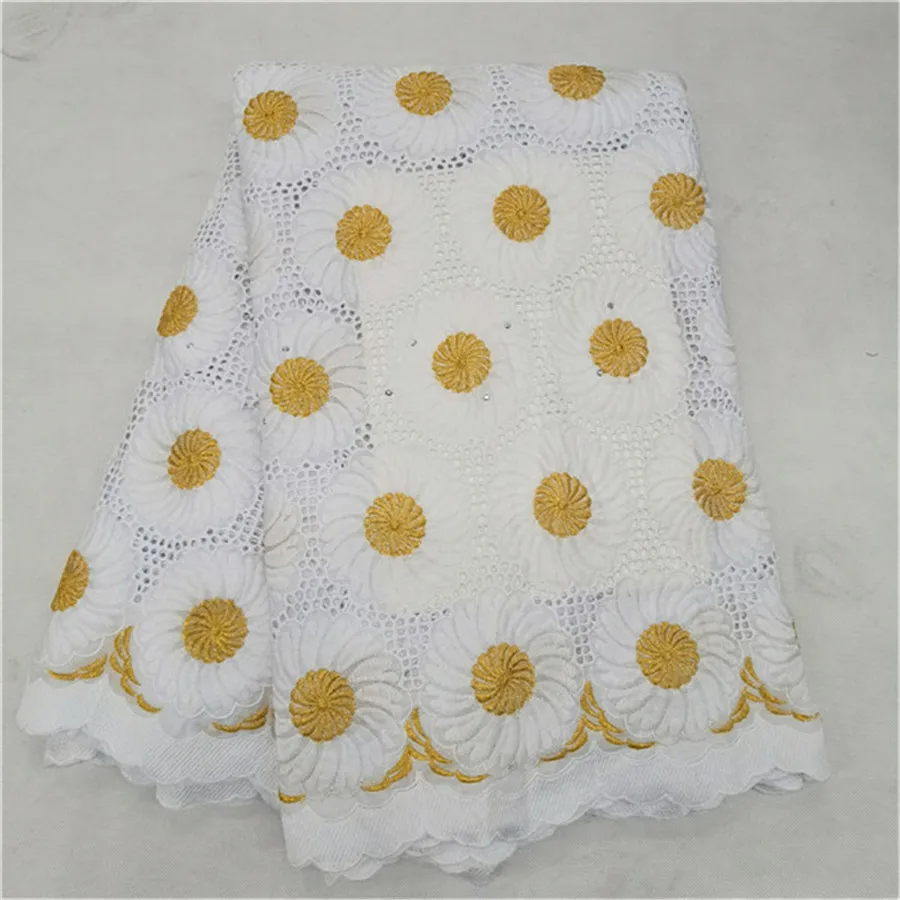 5 ярдов швейцарская вуаль кружевная ткань из Дубая Горячая распродажа! африканская хлопковое кружево «швейцарская вуаль» ткани кружевное платье высокого качества