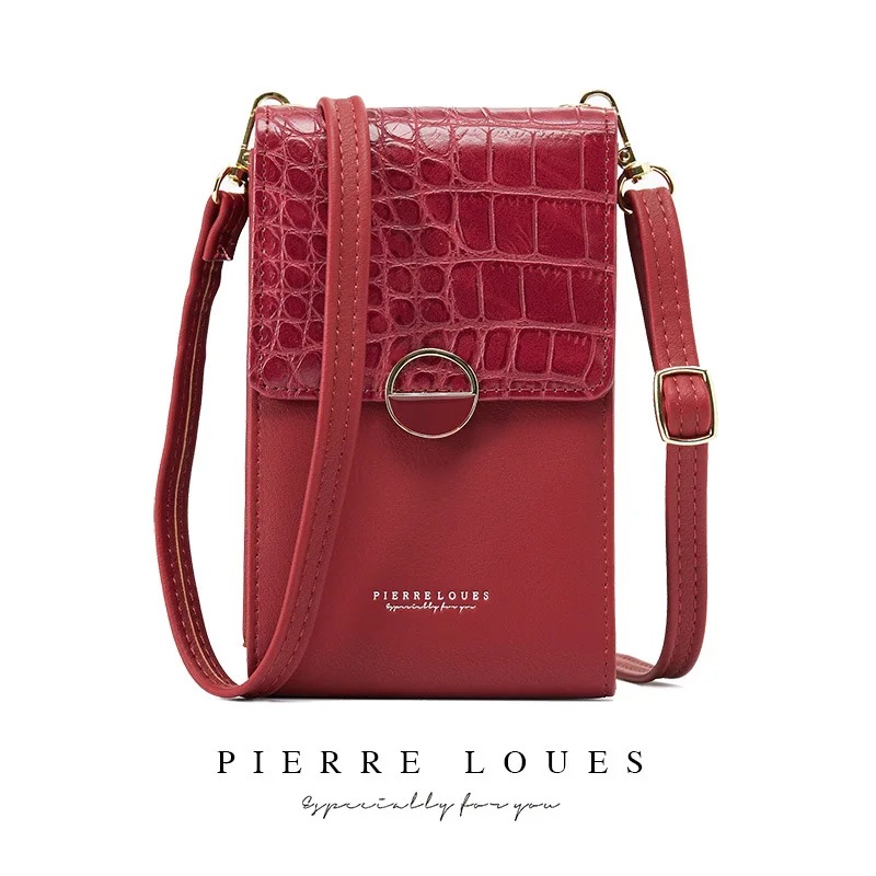 Женская сумка, Женская Повседневная мини сумка-мессенджер, Портативная сумка на одно плечо из искусственной кожи, сумка для телефона, одноцветная сумка через плечо - Цвет: wine red