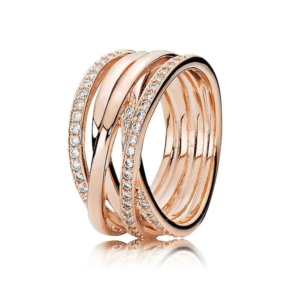Entwined Ring, PANDORA Rose<ALIMT >&trade;</ALIMT> & Clear CZ