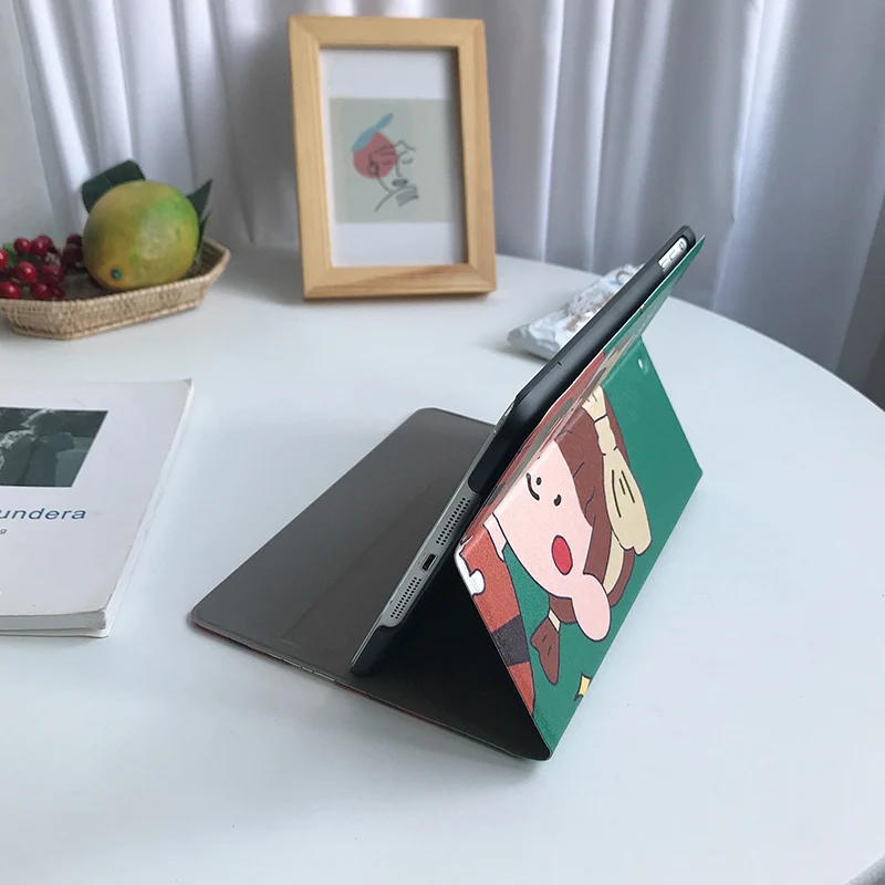 Автоматический будильник смарт-чехол с подставкой для Планшеты ipad Mini1 на возраст 2, 3, 4, 5, ipad air 2 3 pro 10,5 Мультфильм защитный чехол для ipad 2, 3, 4 18 9,7
