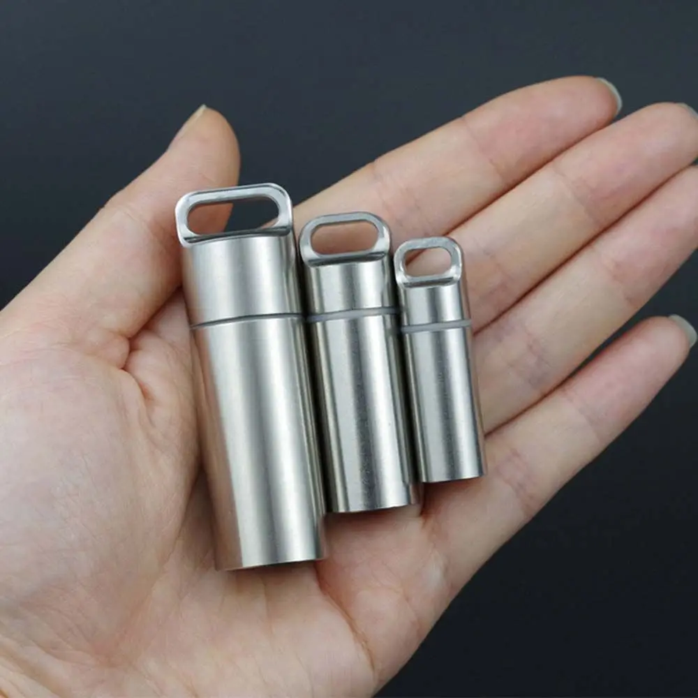 Titanium Mini Sealed Waterproof Storage Pill Box Tools Perfume Case Pendants Portable Eco-friendly Home Outdoor Pill Container