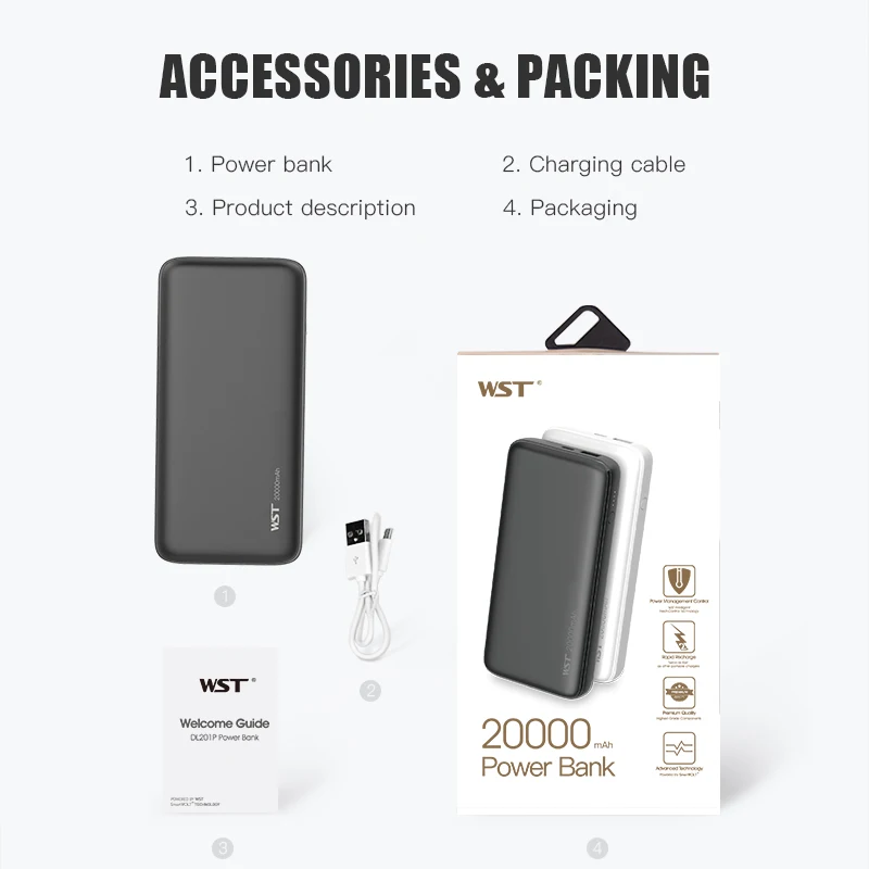 20000mAh Power Bank PD 60W Super Fast Charge for Huawei P40 Type C Powerbank for iPhone 13 12 11 Xiaomi Samsung Laptop Poverbank fast charging power bank