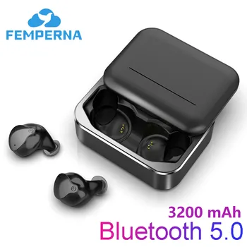

Femperna Bluetooth Headphones Fingerprint Touch 5.0 3D stereo Wireless Headset With 3200mAh Charge Box Sports Noise Cancelling
