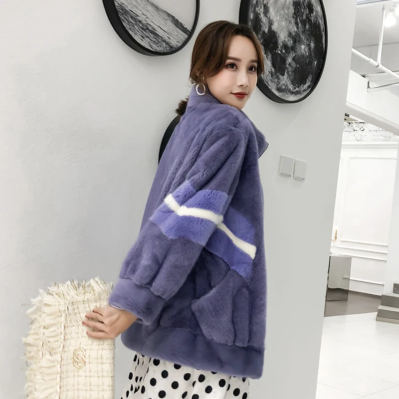 Новинка 2019 зимняя шуба из норки женская короткая Шуба с капюшоном модная