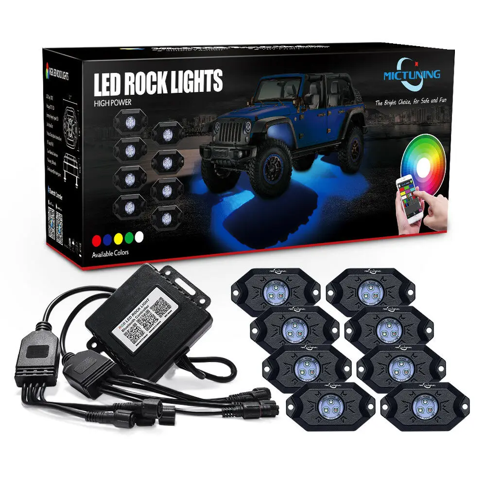MICTUNING 8 капсул/комплект RGB светодиодный Рок светильник Управление работы при
