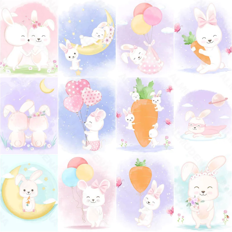 Diy Алмазный художник кролик морковка Модное искусство простой ручной работы