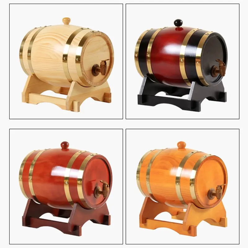 

HOT 1.5L/3L Mini Oak Pine Wine Barrel Storage Special Barrel Storage Bucket Beer Casks For Brandy Whiskey Household Wine Barrel