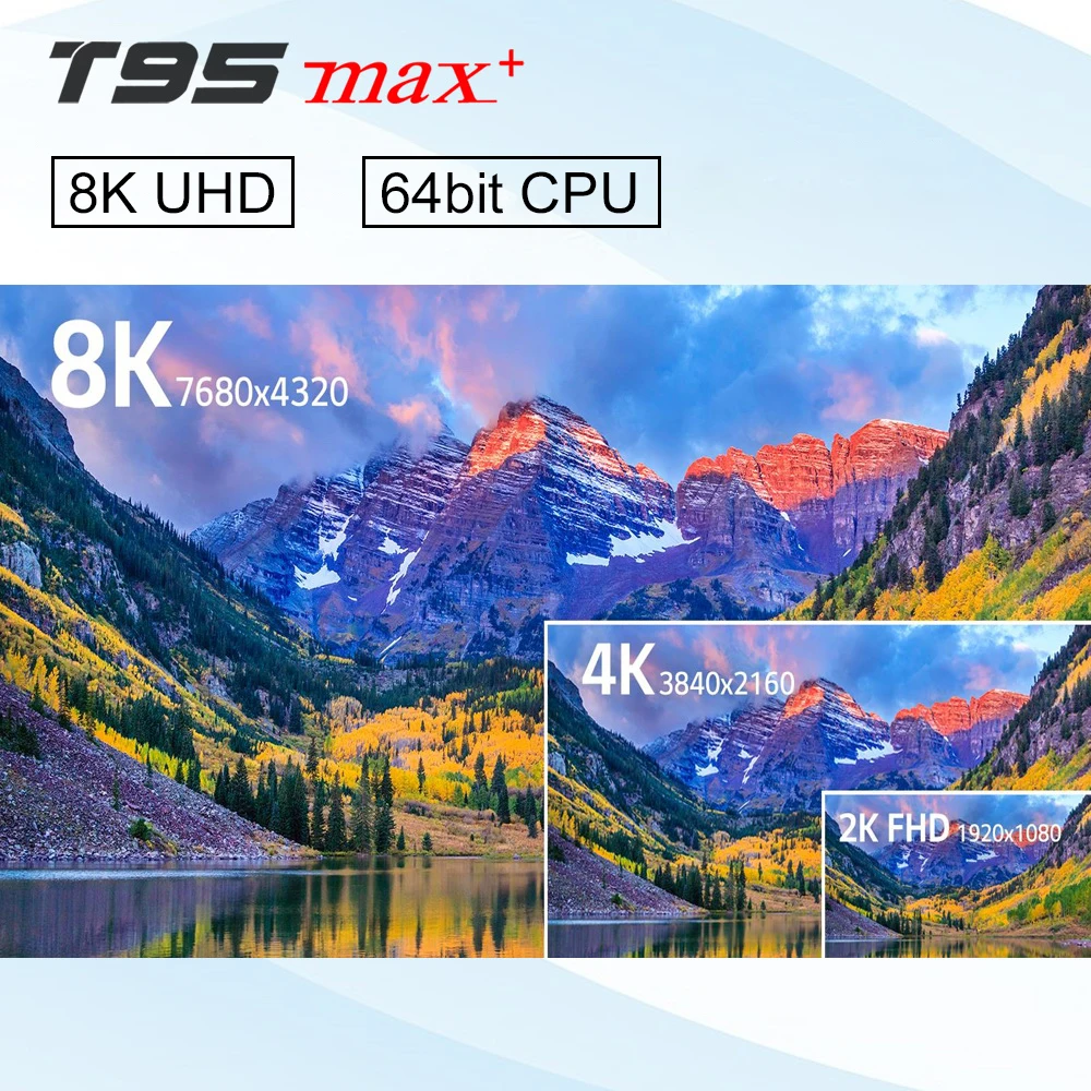 T95 MAX Plus Smart tv Box Android 9,0 S905X3 64 бит 2,4G+ 5G двухдиапазонный WiFi UHD 8K VP9 H.265 4 ГБ/32 ГБ