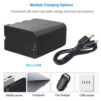 

PALO 1-4PCS USB NP-F970 NP-F960 NP-F960pro Battery np f960 f970 battery 7.4v 6000mAh for Sony NP-F970pro PLM-100 MC1500C L50