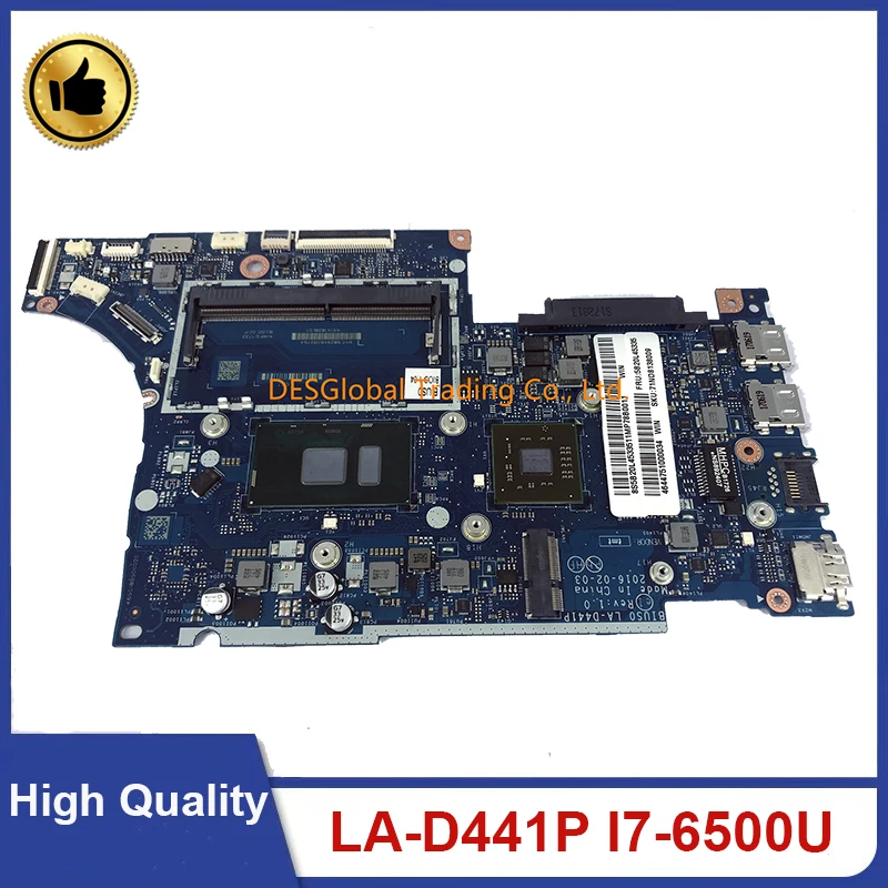 Оригинальная материнская плата для ноутбука lenovo IdeaPad 510s-13isk 510S-13IKB BIUS0 LA-D441P I7-6500U DDR4 материнская плата тест