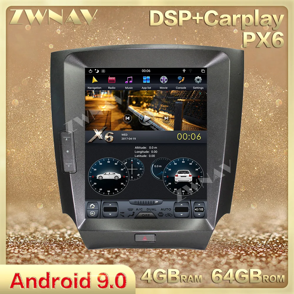 Автомобильный мультимедийный плеер Tesla Style с вертикальным экраном Android 9 0 для Lexus