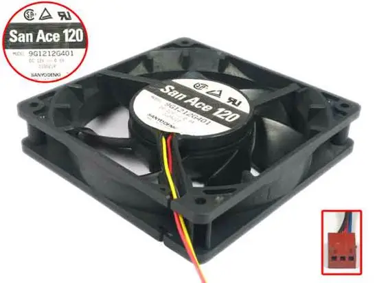 

Sanyo Denki 9G1212G401 Server Cooling Fan DC 12V 0.9A 120x120x25mm 3-Wire