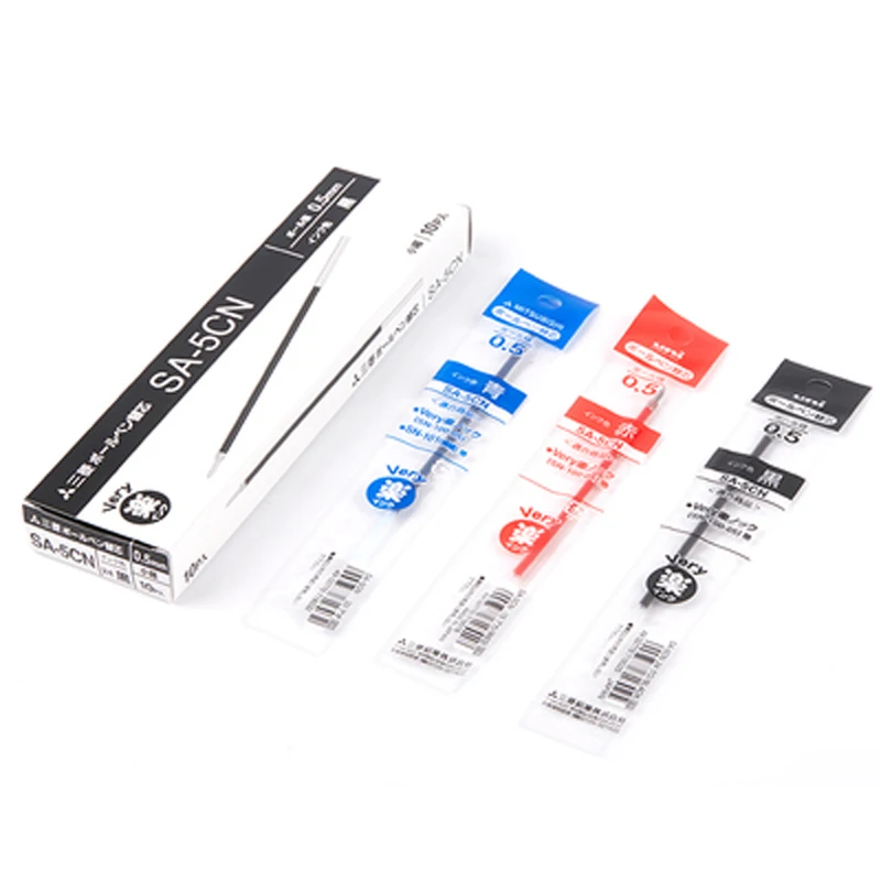 12 개/몫 미쓰비시 Uni SA-5CN/SA-7CN 0.5mm/0.7mm 볼펜 리필 3 색 쓰기 용품 사무실 및 학교 용품