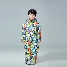 Лыжный костюм для мальчиков, зимний-30 температурный детский ветрозащитный водонепроницаемый теплый зимний комплект из куртки и штанов, одежда для сноуборда