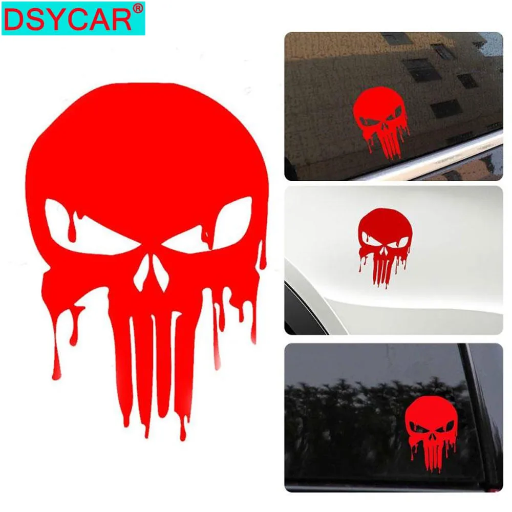 

DSYCAR 3Pcs Skull Decal Reflective Skeleton Vinyl Car Stickers Decals Vehicle Styling Removable Waterproof Sticker Funny