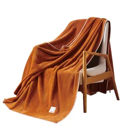 Nordic Milk Velvet Double-Layer Composite Waffle Blanket for Nap Office Air Conditioning Sofa Leisure Blanket Home Decoration