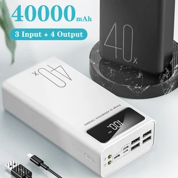 

4USB LED Power Bank 40000mAh Portable Charger Poverbank Battery Pack External Battery Powerbank For iPhone Xiaomi Samsung Huawei