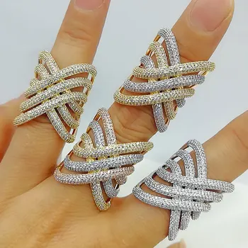 

GODKI Exclusive Cross Wide Big Statement Rings for Women Wedding CZ Finger Rings Beads Charm Ring Bohemian Beach Jewelry 2019
