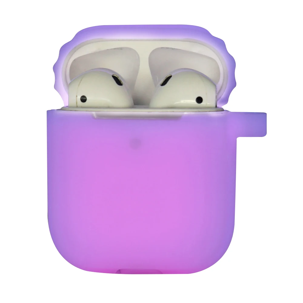 Glowing in Dark Silicone Case For Apple AirPods 1 2 Luminous Shockproof Protector Sleeve for AirPods 2 Earphone Box Accessories