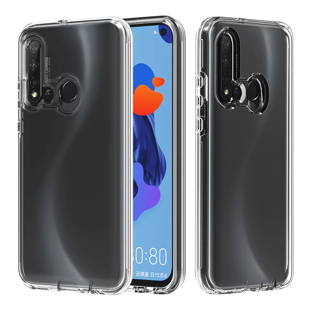 For Huawei P20 Lite 2019 Cover 2 in 1 Transparent Soft TPU Hard PC Phone Coque 1