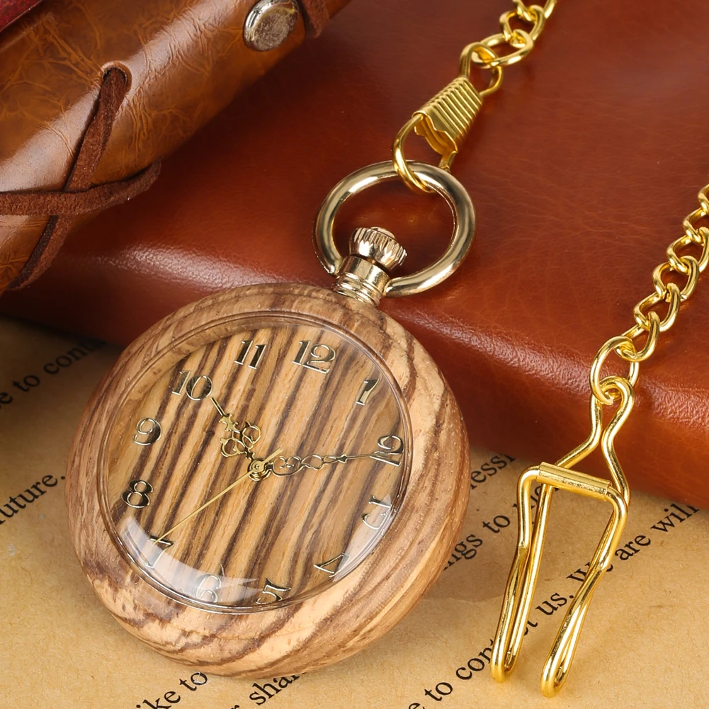 Классические деревянные кварцевые карманные часы для женщин с круглыми циферблатами, подвесные часы на ремешке с цепочкой для мужчин