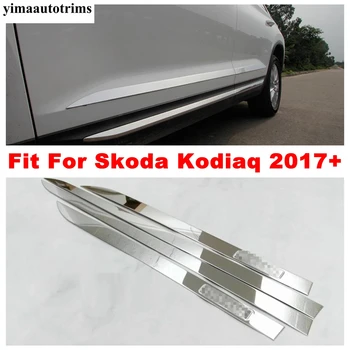 

Stainless Steel Accessory Fit For Skoda Kodiaq 2017 - 2020 Door Body Molding Bottom Streamer Cover Trim Exterior Refit Kit
