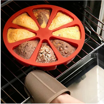 

8 Holes Bakeware Molds Silicone Bakeware Molds Cake Pan Pudding Triangle Cakes Mould Muffin Baking Tools