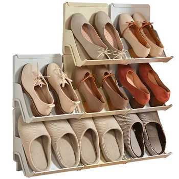 

Nordic Multilayer Shoe Racks Creative Combinable Superimposed Livingroom Door Cabinet Space-Saving Plastic Shoes Storage Shelves