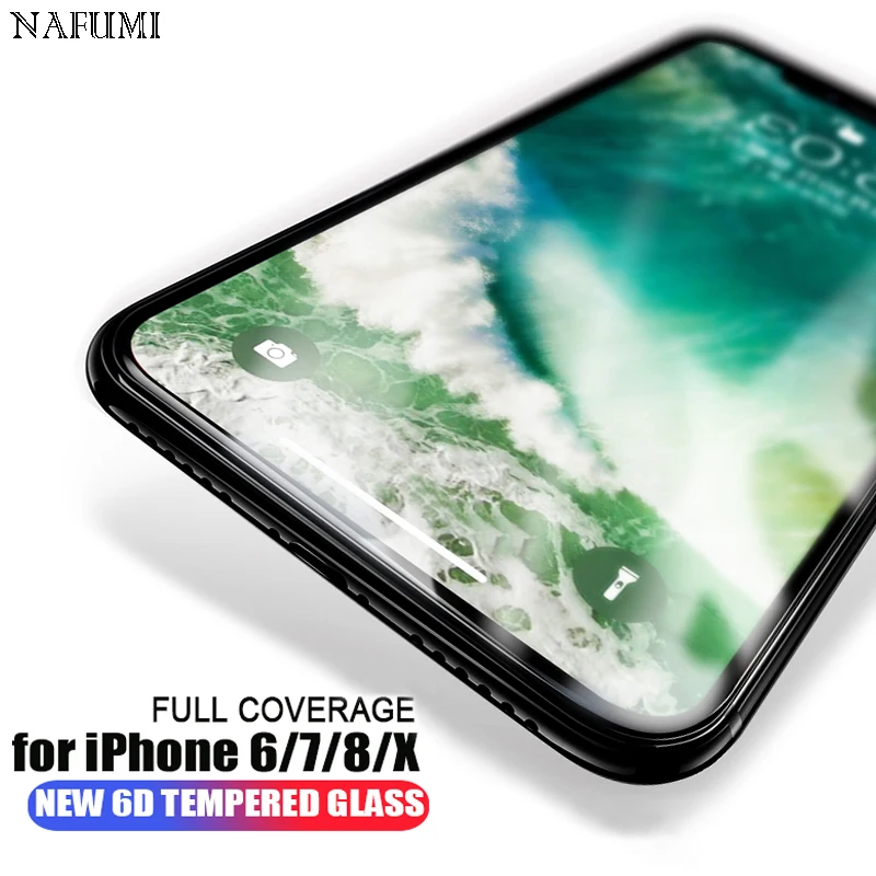 

6D Tempered Glass on the For iPhone 7 8 6s Plus Protective Glass Screen Protector For iPhone X Xr Xs Max 7 8 screen Protection