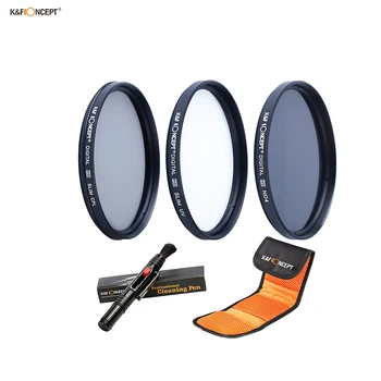 

K&F CONCEPT 3pcs 72mm ND UV CPL Filter Sets Filter Pouch Bags Camera