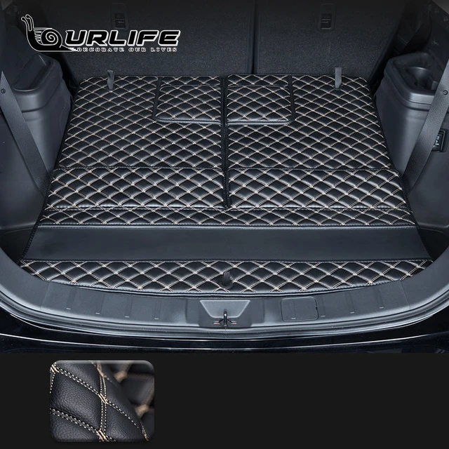 Leather For Mitsubishi Outlander 4WD 2WD 2013 2014 2015 2016 2017 2018 2019 2020 2021 Trunk mat mats Rug Carpet Accessories 7 Seats Black A