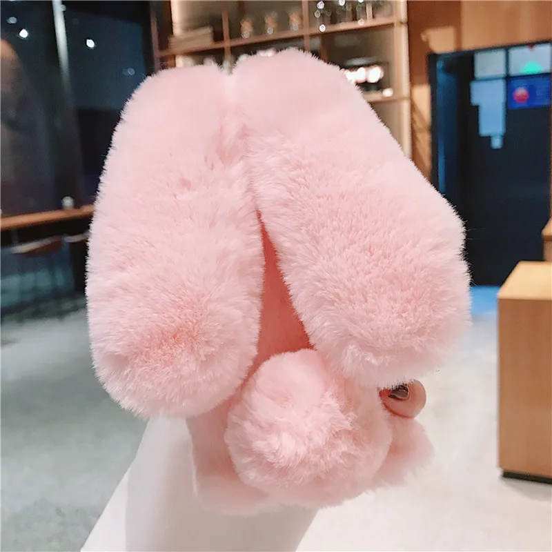 

Silicon Case For Xiaomi Redmi Note 9 9 Pro Max 9S Note 8 Pro 8T 9 9A 9C 8 8A 7A 7 10X 5G 10X Pro 5G Rabbit Ears Plush Back Cover