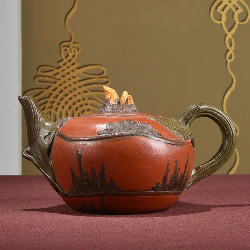 

In Purple Yixing Imitate Old Kettle Old Dark-red Enameled Pottery Teapot Taiwan Backflow One Factory The Cultural Revolution