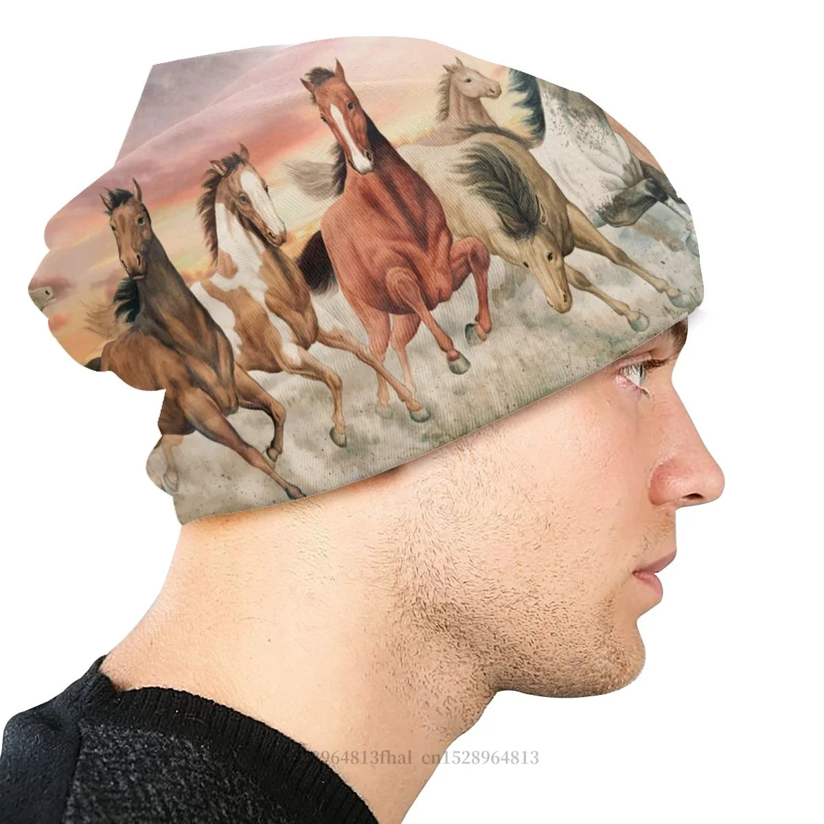 Bonnet Hats Galloping Horses Art 