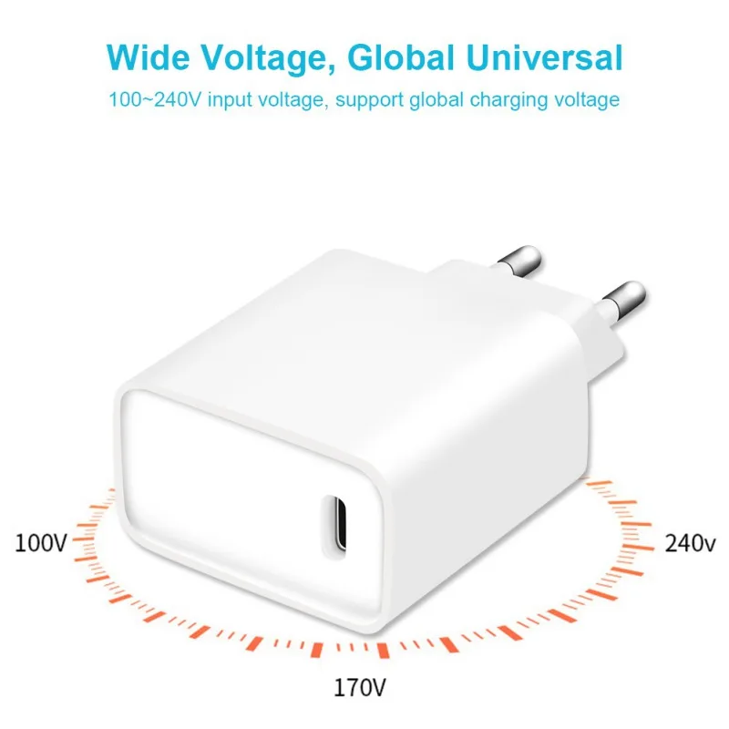 18 Вт usb type-C PD зарядное устройство портативное быстрое зарядное устройство для iPhone 11/XR/X для samsung huawei Xiaomi EU Plug - Тип штекера: Европейский Союз (ЕС)