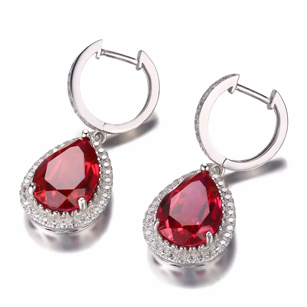 Женские серьги подвески из серебра 925 пробы с красным Рубином|jewelry earrings|jewelry ruby