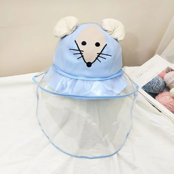 

Kids Baby Fisherman Hat Anti-Saliva Detachable Clear Face Cover Cap Protection One Size Fits Child Protection Hat